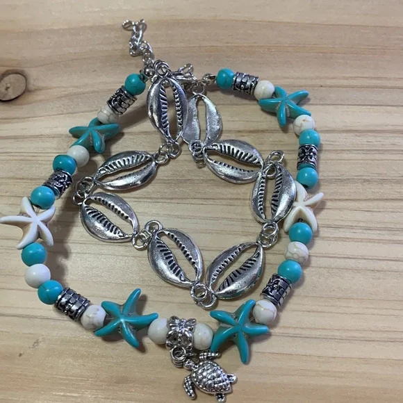 Anklets for Women Sea Turtle Multi Layer Anklet Leg Foot - Picture 2 of 3